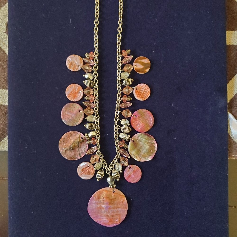 Lia Sophia Pink Shell Necklace